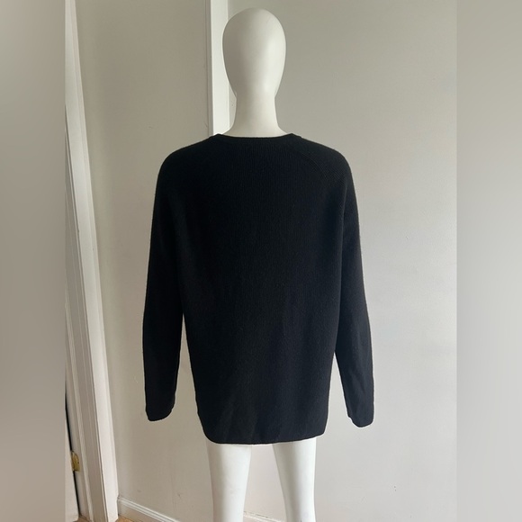 Theory Men’s Enzo Ribbed Black Cashmere Crewneck Pullover Sweater Size Large - Picture 3 of 7